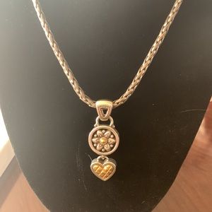 Brighton Necklace Two Toned floating heart